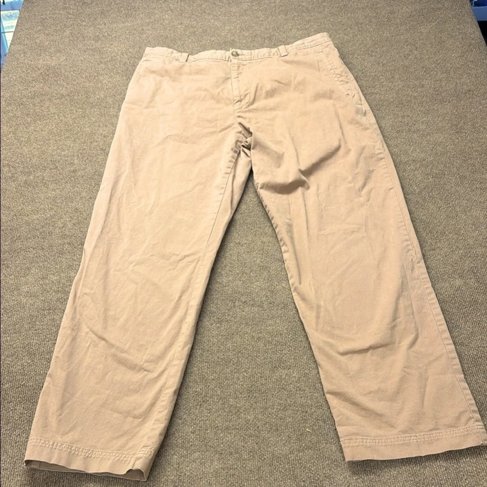 BOSS Hugo Boss Stretch Chino Pants Mens 38R 38x32 Tan Trouser Flat Front